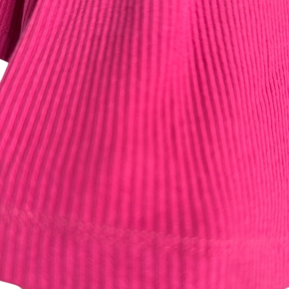 Lost + Wander Pink Cropped Ribbed Top with Cutout Elbow Length Sleeves NEW Large - Picture 5 of 11